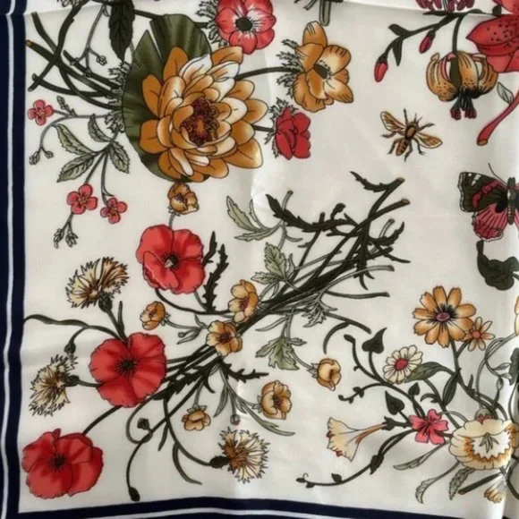 Floral Square Decorative Scarf - Picture 2 of 2